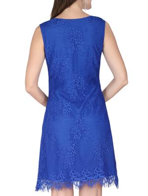 mesh detail a-line dress - 10417701 - Standard Image - 3