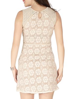 off white cotton blend dress - 10417735 - Standard Image - 3