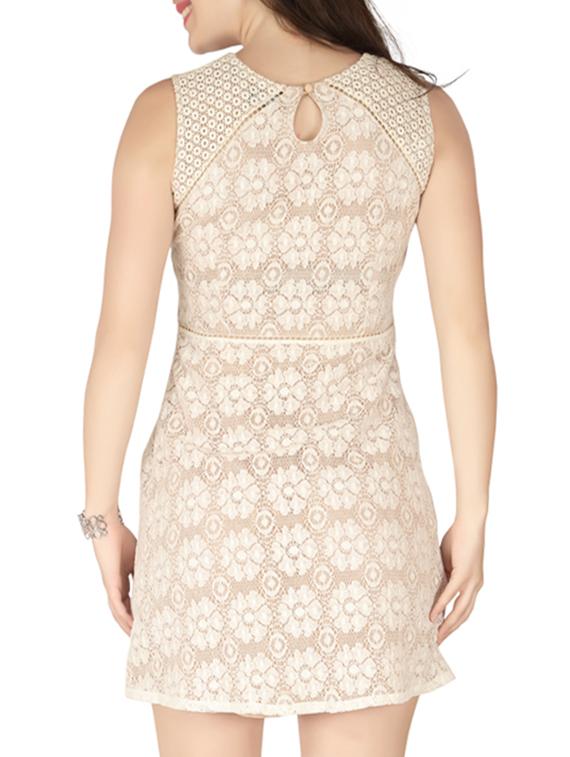 off white cotton blend dress - 10417735 - Zoom Image - 3