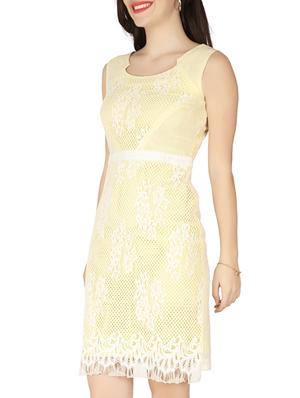 off white poly blend sheath dress - 10417745 - Standard Image - 2