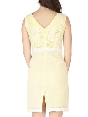 off white poly blend sheath dress - 10417745 - Standard Image - 3