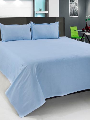FURHOME PLAIN COTTON DOUBLE BED SHEET WITH 2 PILLOW COVER - 10419788 - Very Small Image - 1