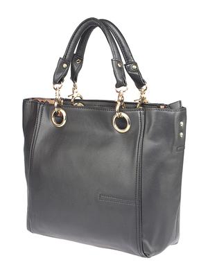 black faux leather handbag - 10419925 - Standard Image - 5