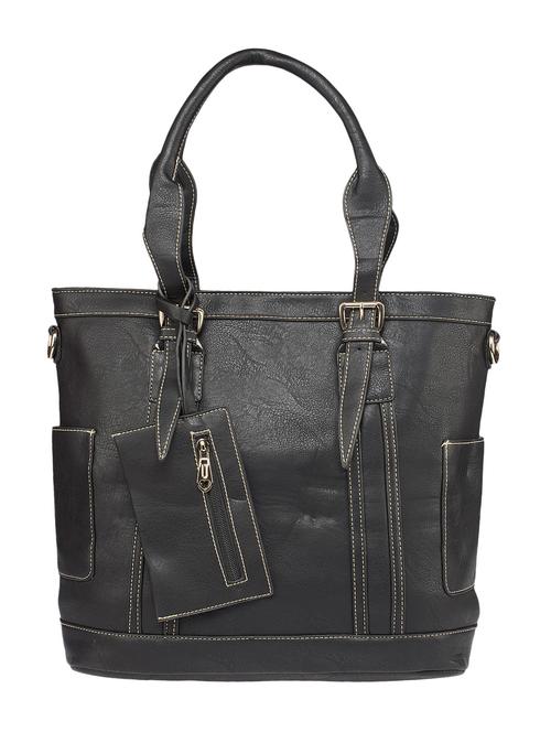 black faux leather handbag - 10419928 - Very Small Image - 1