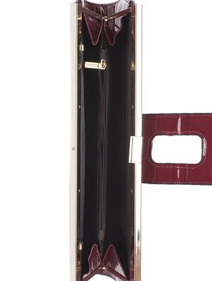 maroon faux leather clutch - 10419943 - Standard Image - 3
