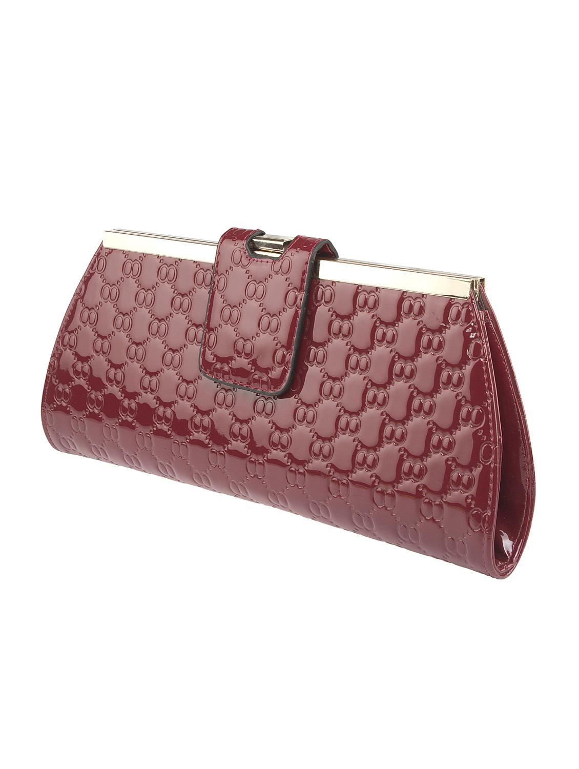 maroon faux leather clutch - 10419943 - Zoom Image - 2