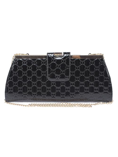 black faux leather clutch - 10419945 - Very Small Image - 1