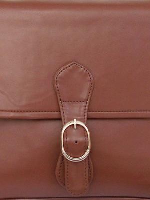 burnt sienna faux leather sling bag - 10419969 - Standard Image - 4
