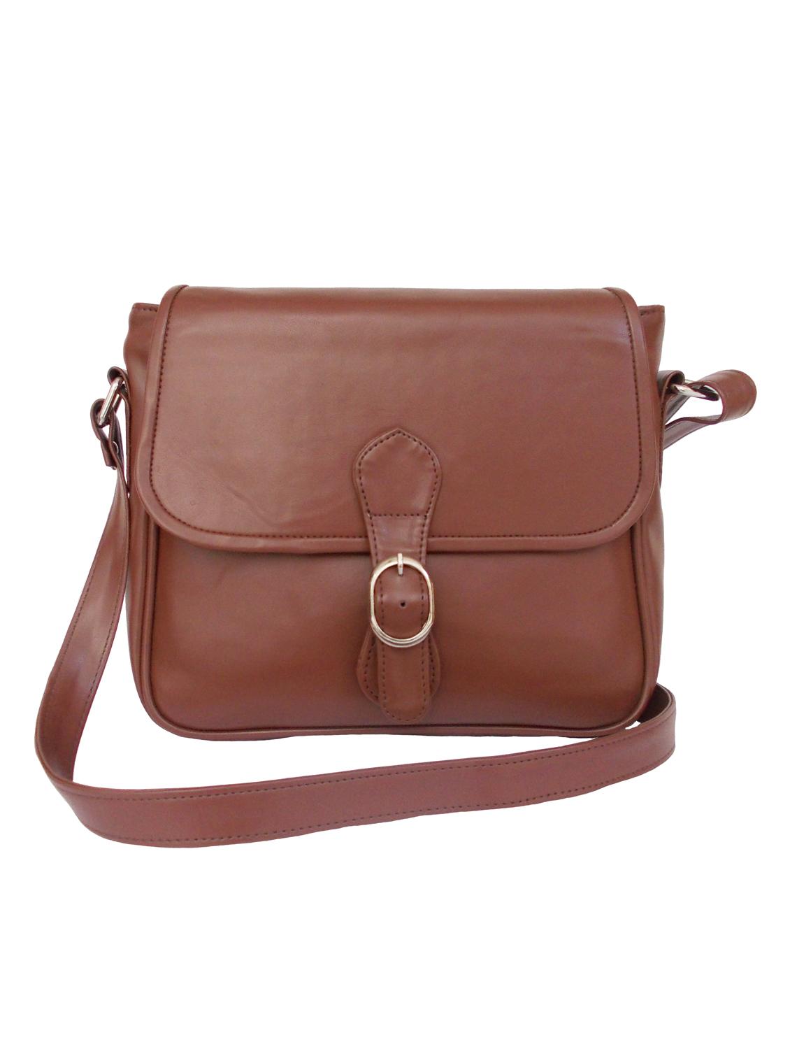 burnt sienna faux leather sling bag - 10419969 - Zoom Image - 1