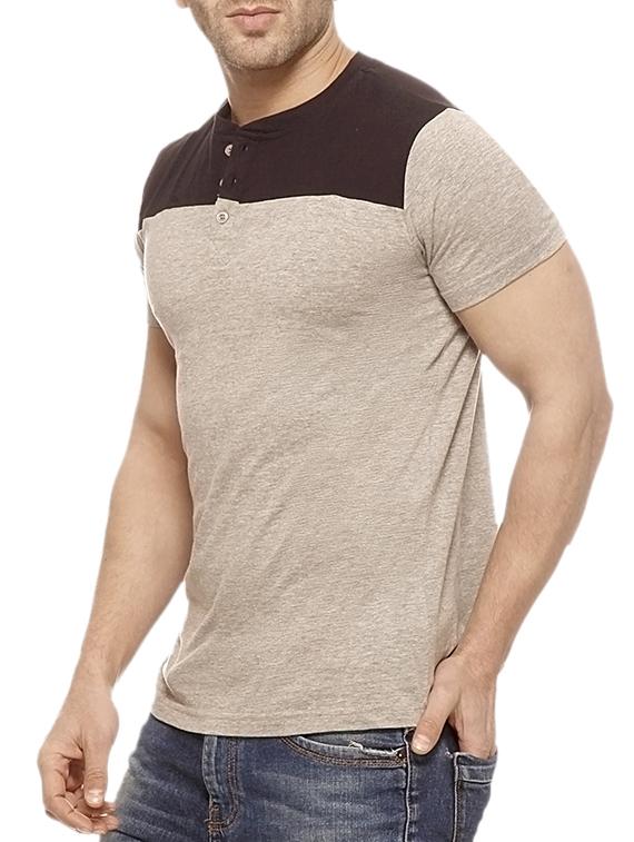 beige - brown colored, cotton tee- shirt - 10420724 - Zoom Image - 2