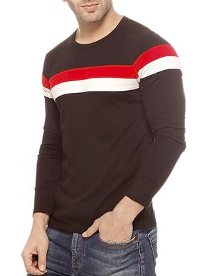 brown striped cotton t-shirt - 10420754 - Standard Image - 2