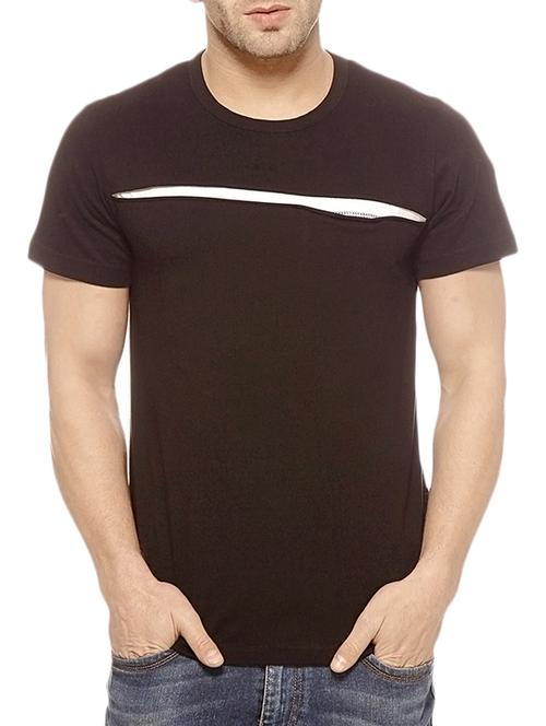 brown colored, cotton tee- shirt - 10420775 - Standard Image - 1