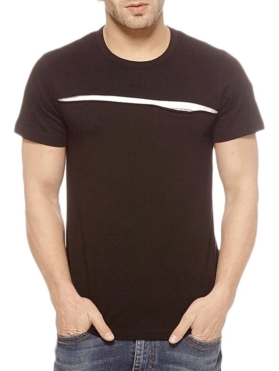 brown colored, cotton tee- shirt - 10420775 - Zoom Image - 1