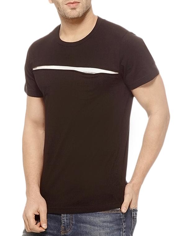brown colored, cotton tee- shirt - 10420775 - Zoom Image - 2