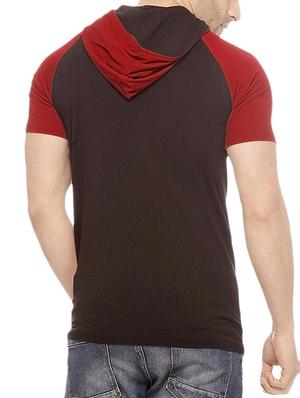 brown cotton color block t-shirt - 10420782 - Standard Image - 3