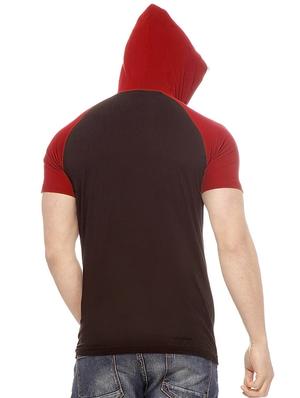 brown cotton color block t-shirt - 10420782 - Standard Image - 4