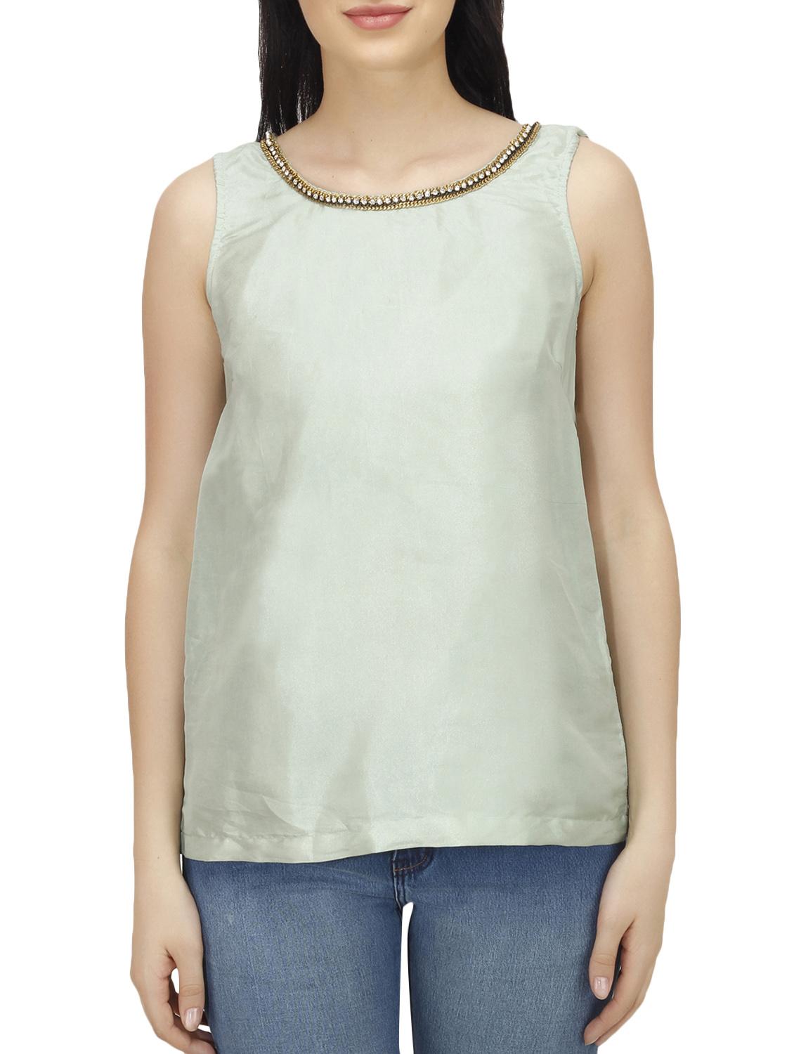 grey satin top - 10435273 - Zoom Image - 1