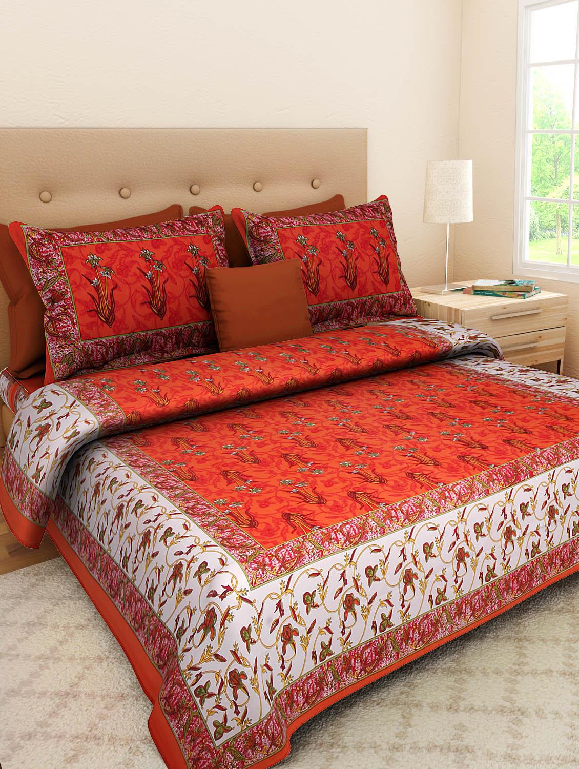 Manasvi home multi color 3D striped double bedcover with two pillow cover - 10436588 - Zoom Image - 1