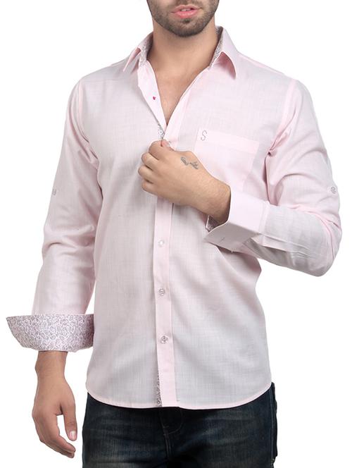 pink cotton blend casual shirt - 10437843 - Standard Image - 1