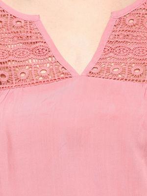lace panel solid top - 10438421 - Standard Image - 4