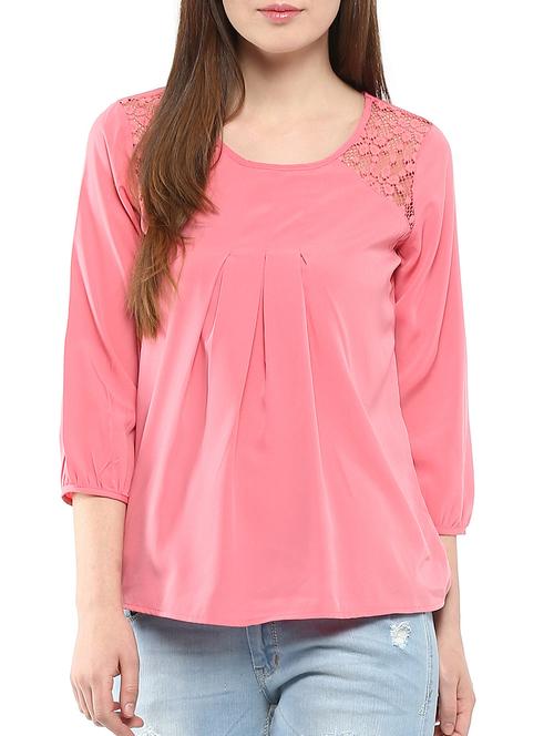 Harpa Pink Crepe Top - 10438446 - Very Small Image - 1