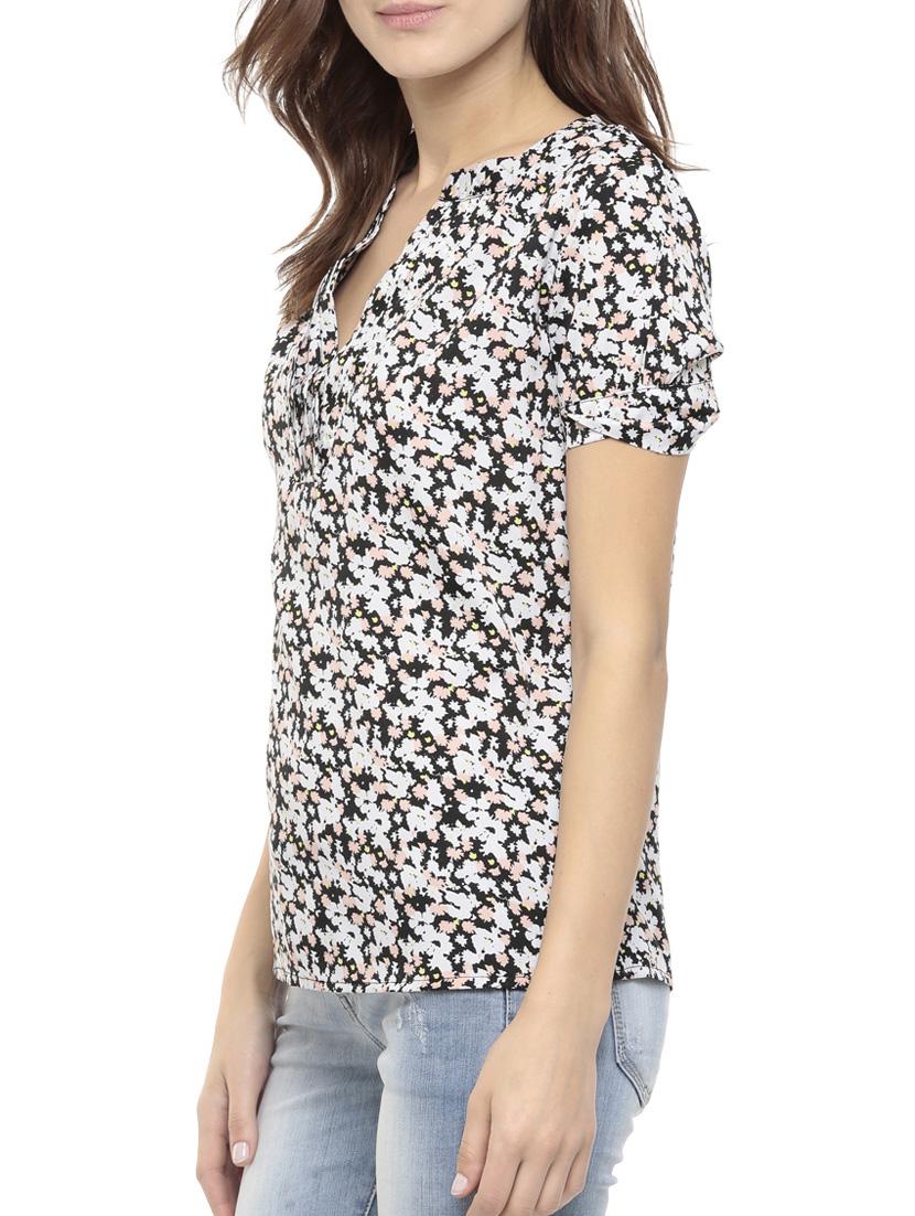 mandarin neck pleat detail top - 10438507 - Zoom Image - 2