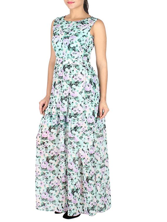 green georgette dress - 10443720 - Zoom Image - 2