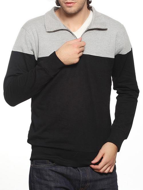 black cotton sweatshirt - 10444935 - Standard Image - 1