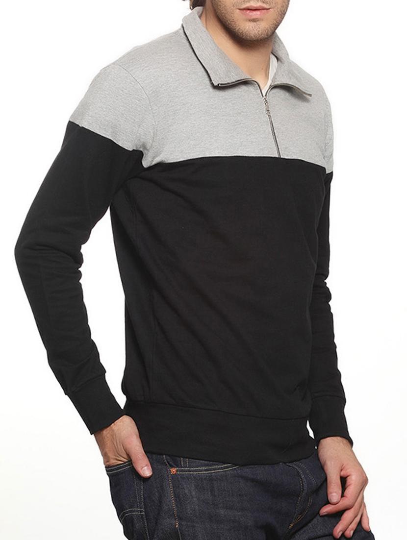 black cotton sweatshirt - 10444935 - Zoom Image - 2
