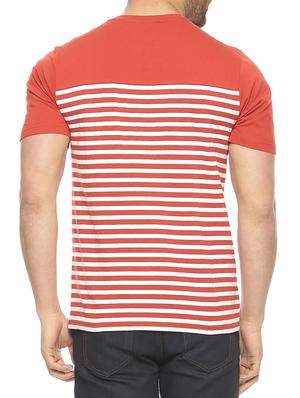 rust striped cotton t-shirt - 10445005 - Standard Image - 3