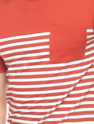 rust striped cotton t-shirt - 10445005 - Standard Image - 4