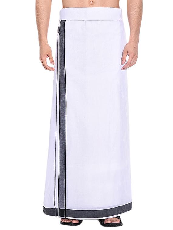 white cotton lungi - 10448415 - Zoom Image - 1