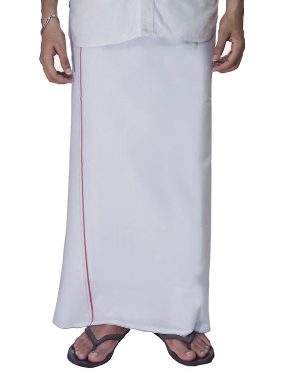 white cotton dhoti - 10448438 - Zoom Image - 1