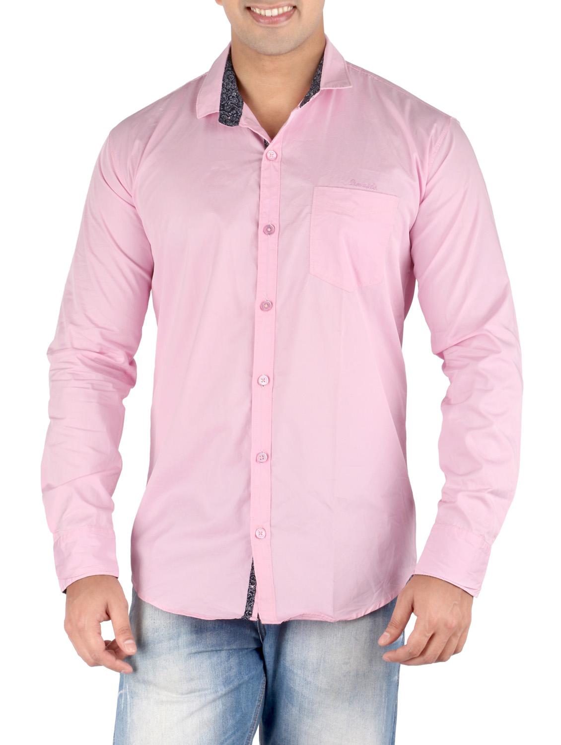 pink cotton casual shirt - 10449243 - Zoom Image - 1