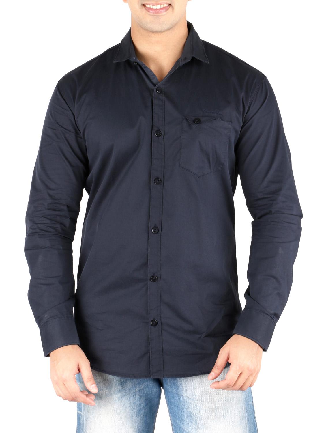 blue cotton casual shirt - 10449246 - Zoom Image - 1