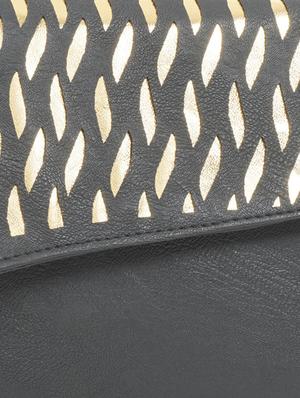 black leatherette clutch - 10454259 - Standard Image - 4