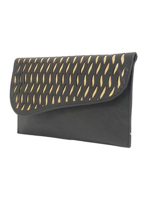 black leatherette clutch - 10454259 - Standard Image - 5