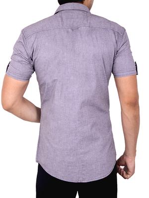 purple solid casual shirt - 10454662 - Standard Image - 3