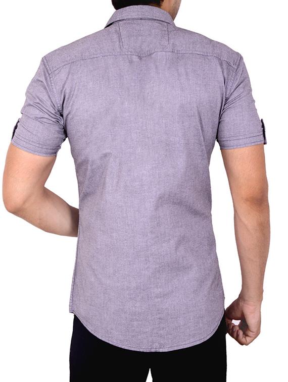 purple solid casual shirt - 10454662 - Zoom Image - 3