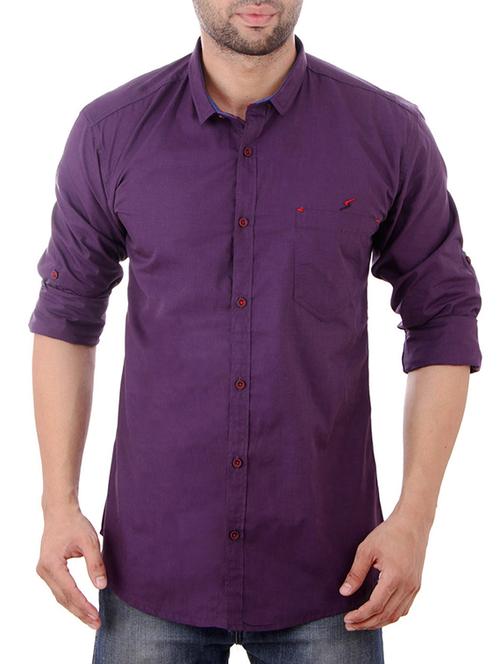 purple cotton casual shirt - 10454764 -  Standard Image - 0