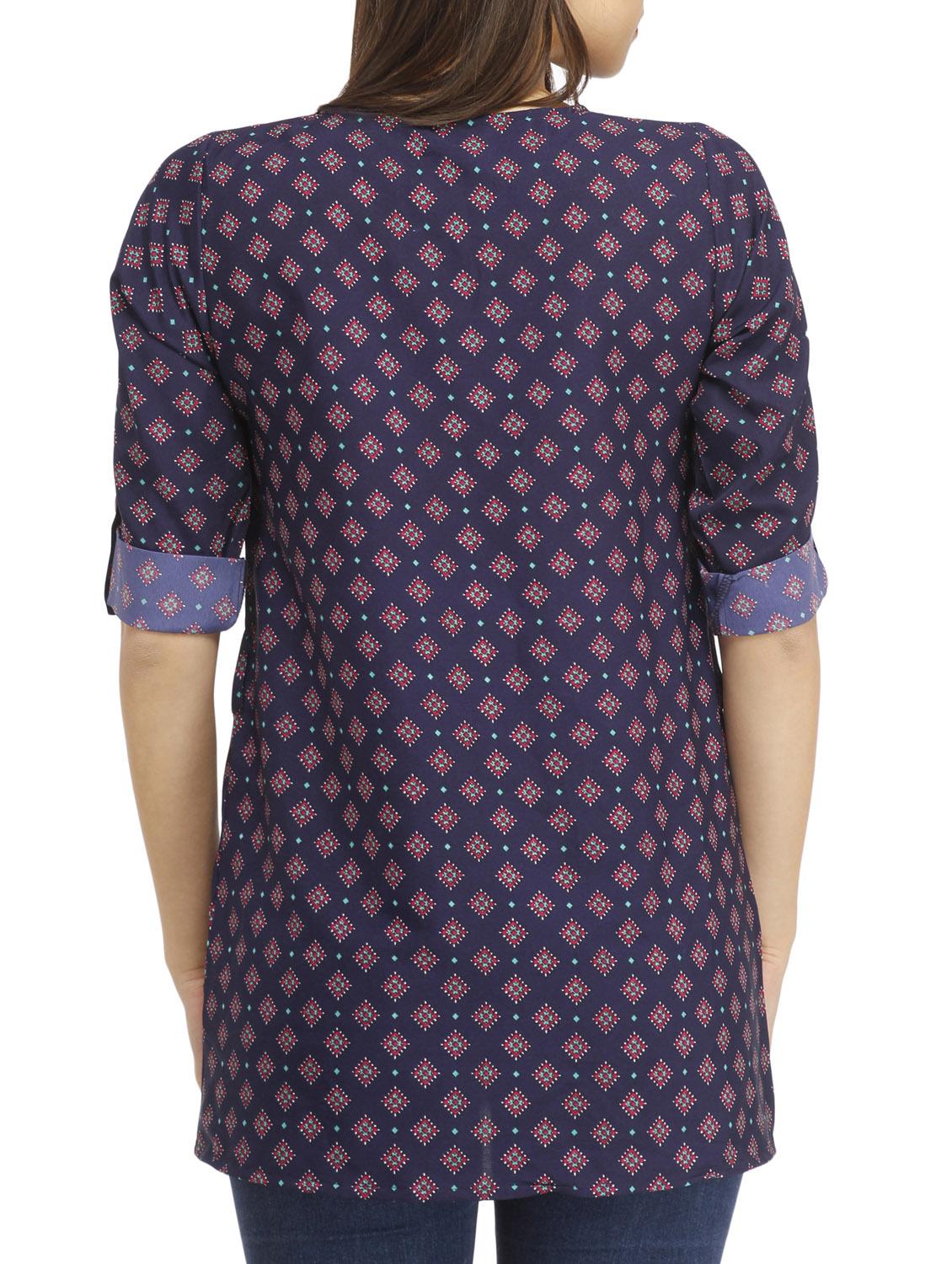 blue printed tunic - 10460919 - Zoom Image - 3