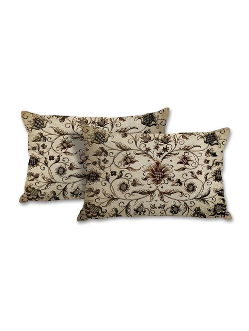 black floral art print pillow cover - 10462009 - Standard Image - 1