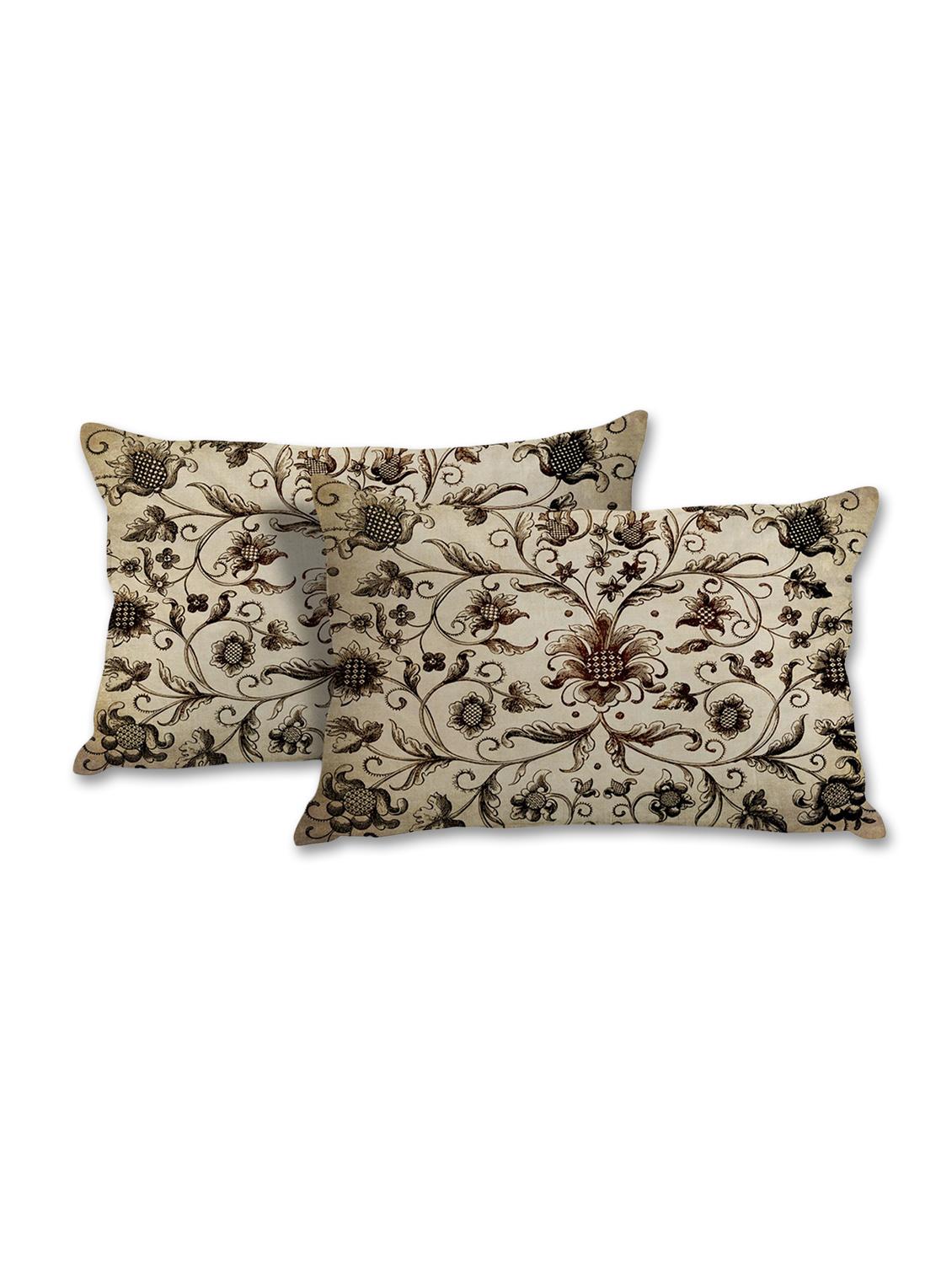black floral art print pillow cover - 10462009 - Zoom Image - 1
