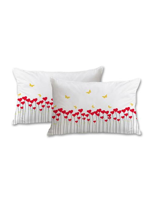 red heart flower print pillow cover - 10462142 - Standard Image - 1