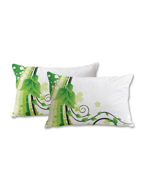 green leaves and flowers print pillow cover - 10462196 - Standard Image - 1