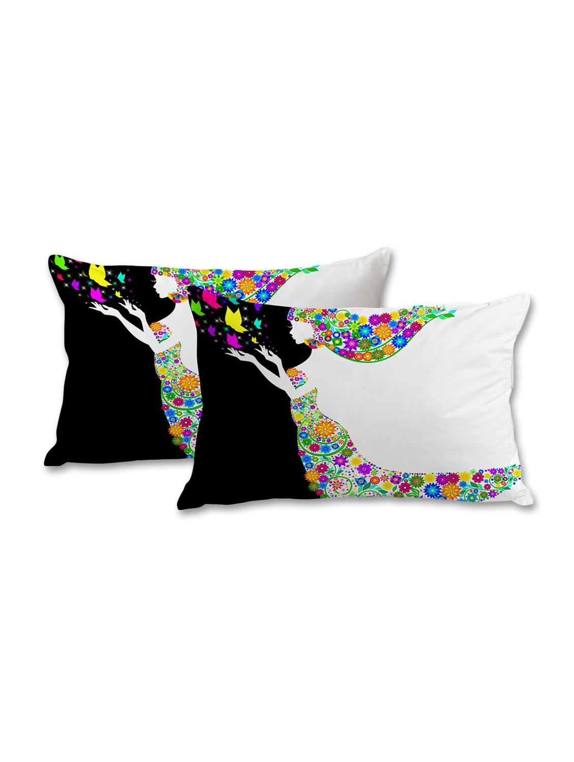 flower lady print pillow cover - 10462254 - Zoom Image - 1