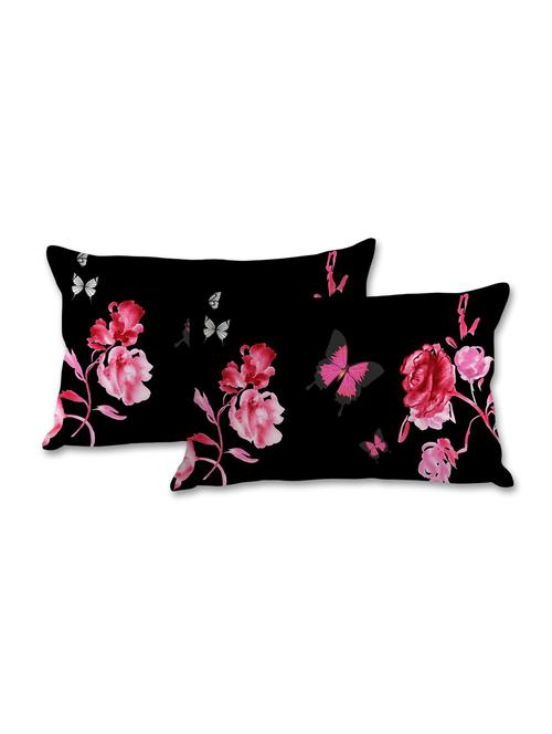 black and pink butterfly print pillow cover - 10462256 - Standard Image - 1