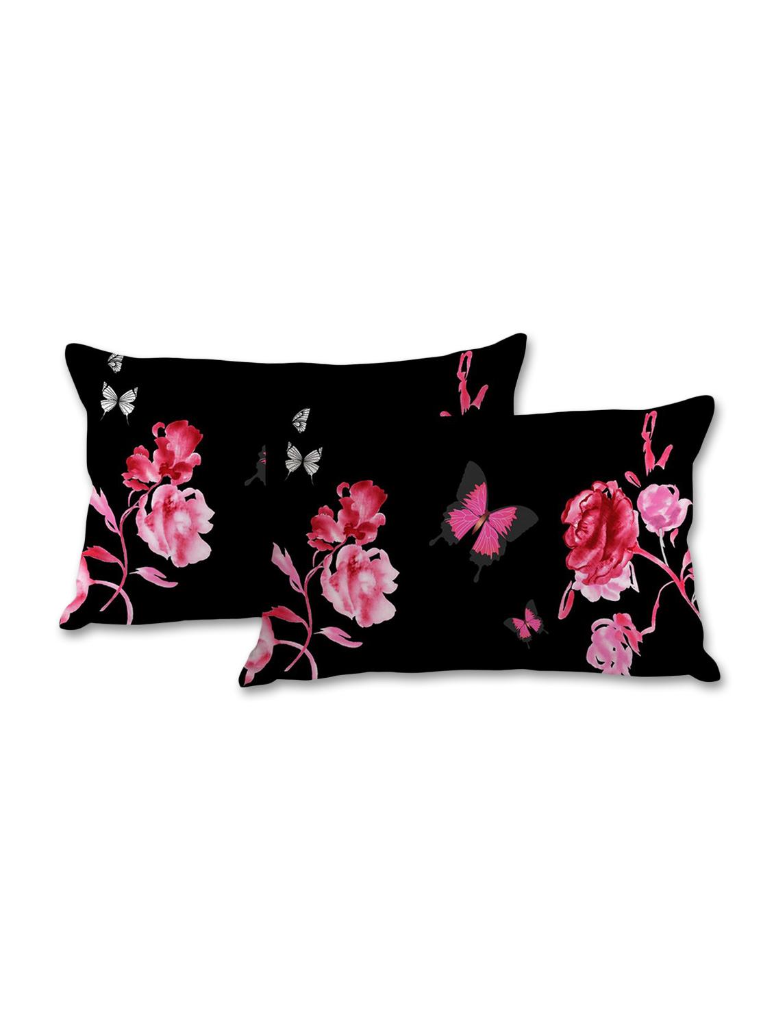 black and pink butterfly print pillow cover - 10462256 - Zoom Image - 1