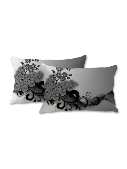 grey floral print pillow cover - 10462265 - Standard Image - 1