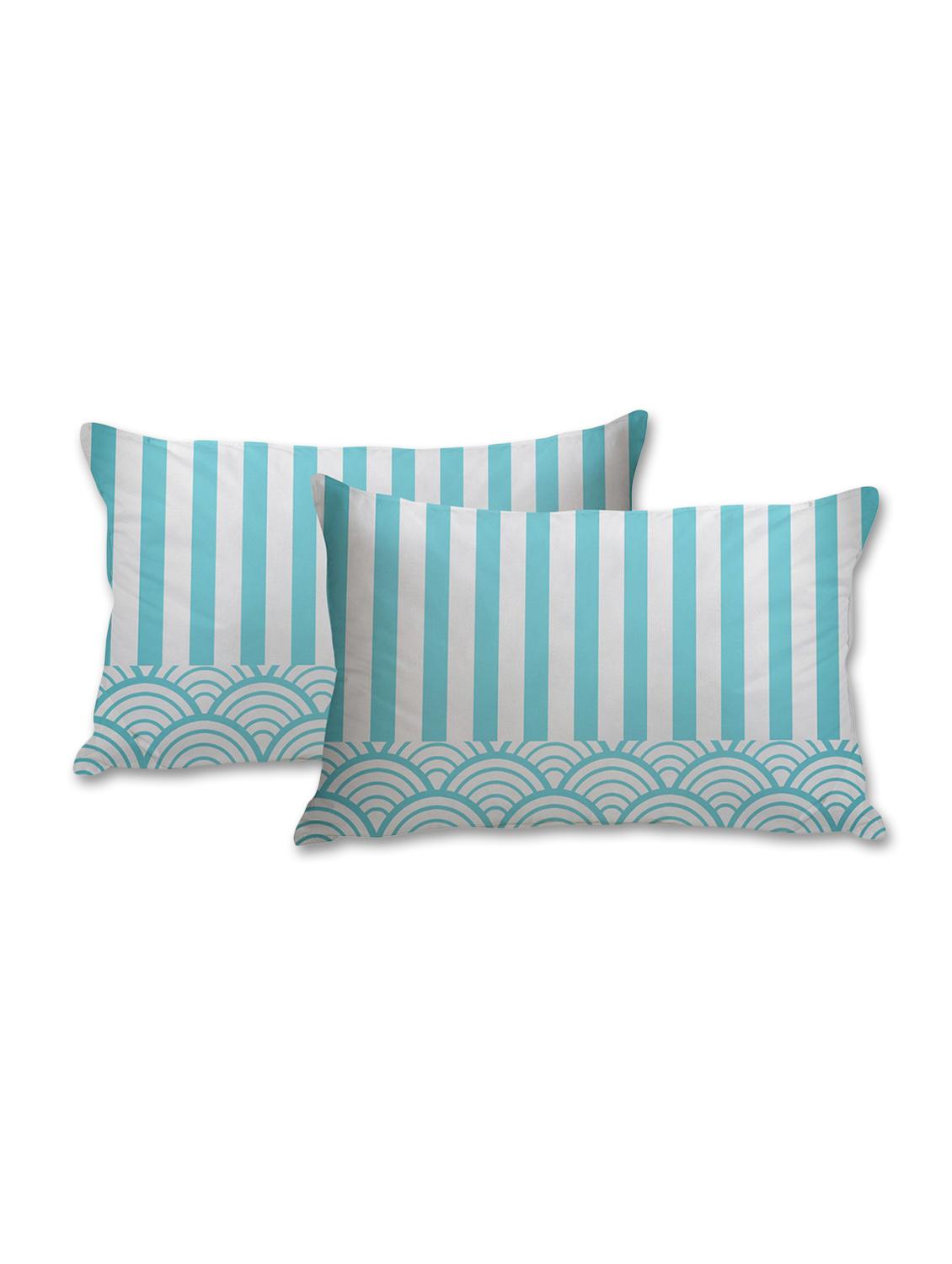 white and blue stripes print pillow cover - 10462286 - Zoom Image - 1